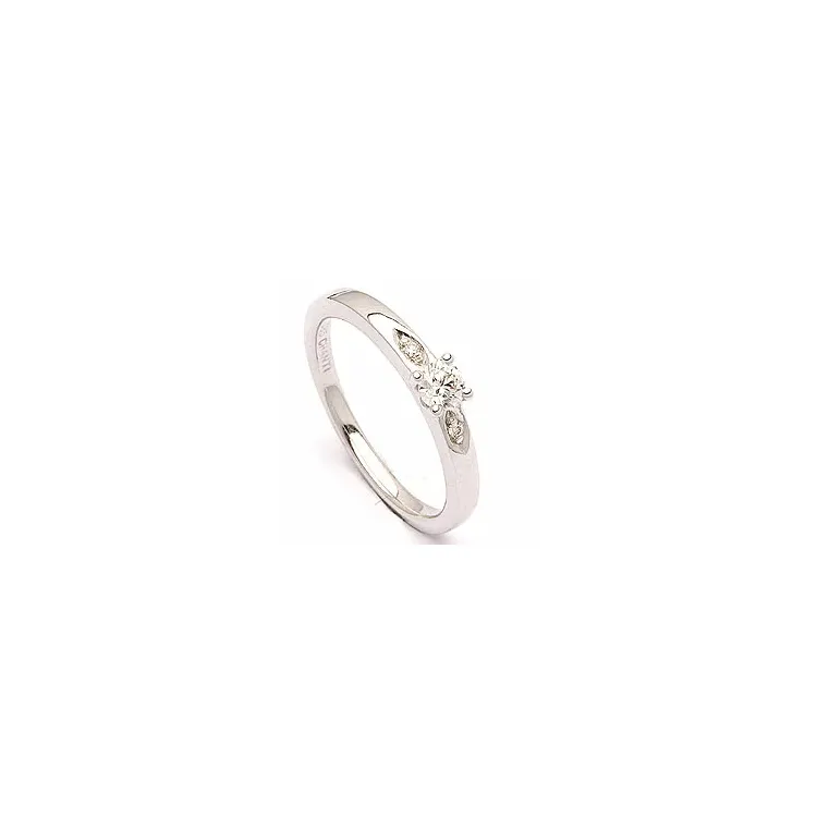 witgouden ring in 14 karaat witgoud 0,19 ct 0,02 ct