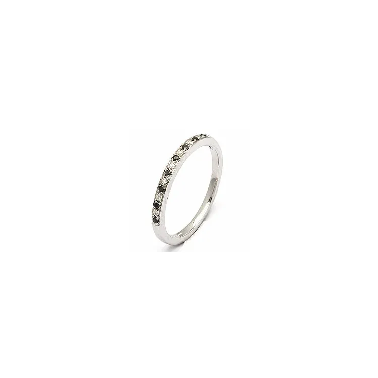 zwart diamant mémoire ring in 14 karaat witgoud 0,04 ct 0,05 ct