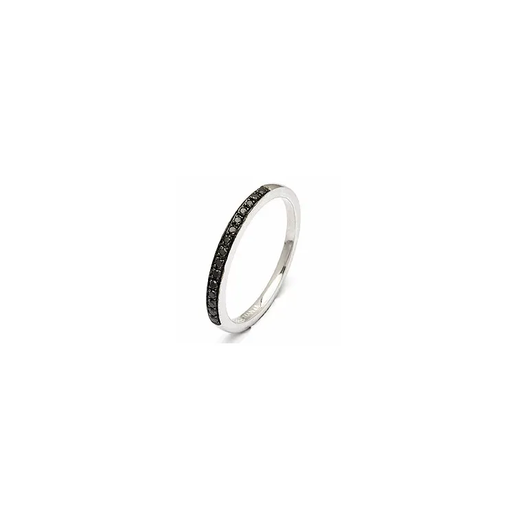 zwart diamant ring in 14 karaat witgoud 0,09 ct 