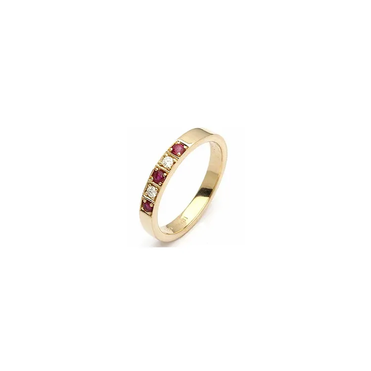 rode robijn mémoire ring in 14 karaat goud 0,06 ct 0,15 ct