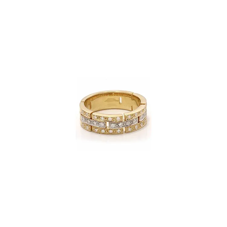 diamant gouden ring in 14 karaat goud-en witgoud 0,29 ct