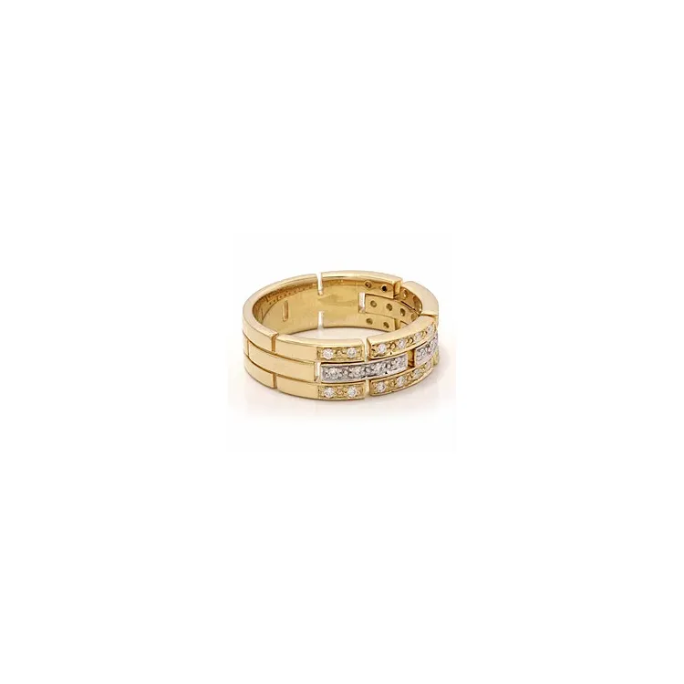 diamant gouden ring in 14 karaat goud-en witgoud 0,29 ct