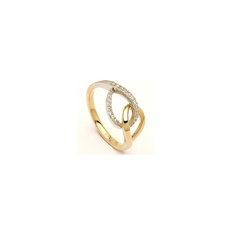 bestelde artikel - diamant ring in 14 karaat goud-en witgoud 0,13 ct