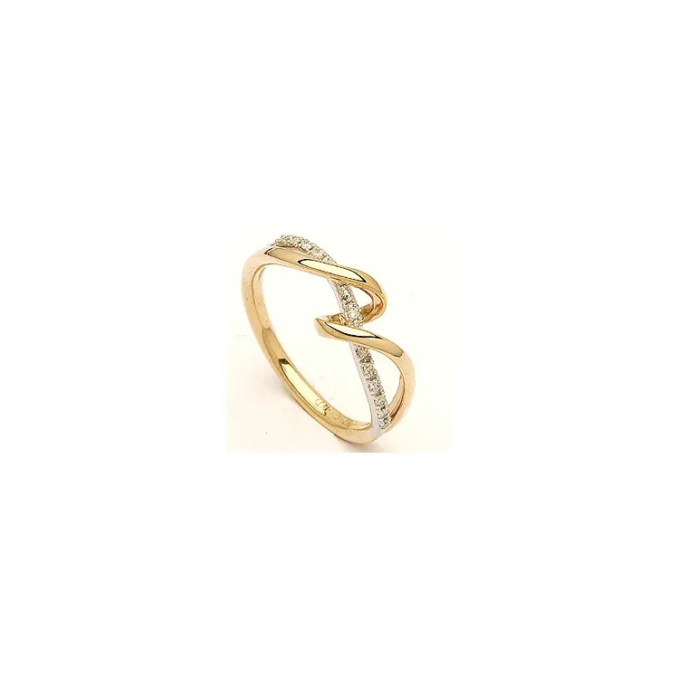 bestelde artikel - diamant ring in 14 karaat goud-en witgoud 0,09 ct