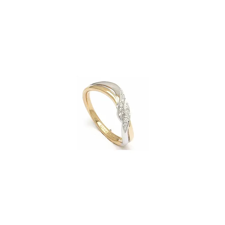 Diamant ring in 14 karaat goud-en witgoud 0,09 ct