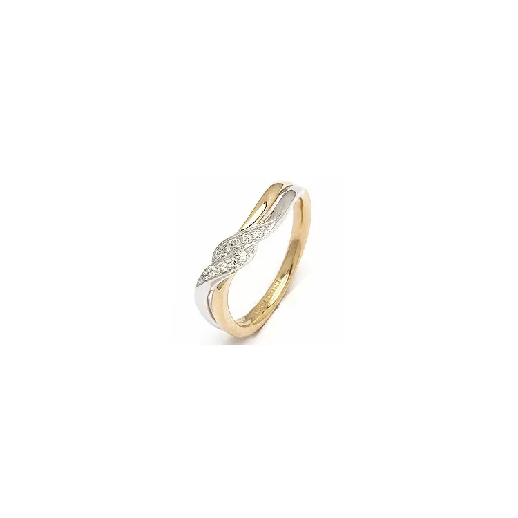 Diamant ring in 14 karaat goud-en witgoud 0,09 ct
