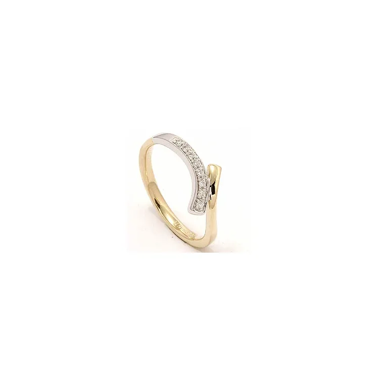 Abstract gouden ring in 14 karaat goud-en witgoud
