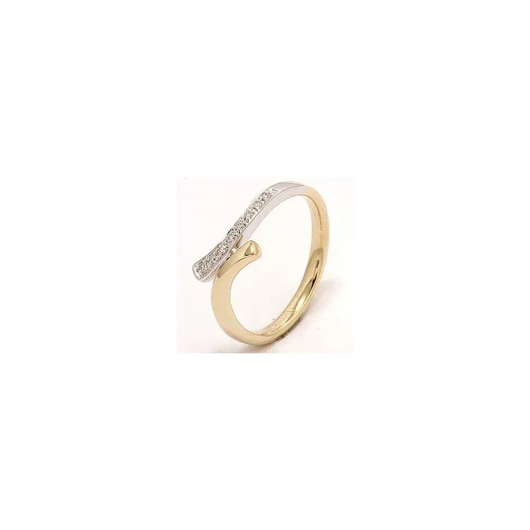 Abstract gouden ring in 14 karaat goud-en witgoud