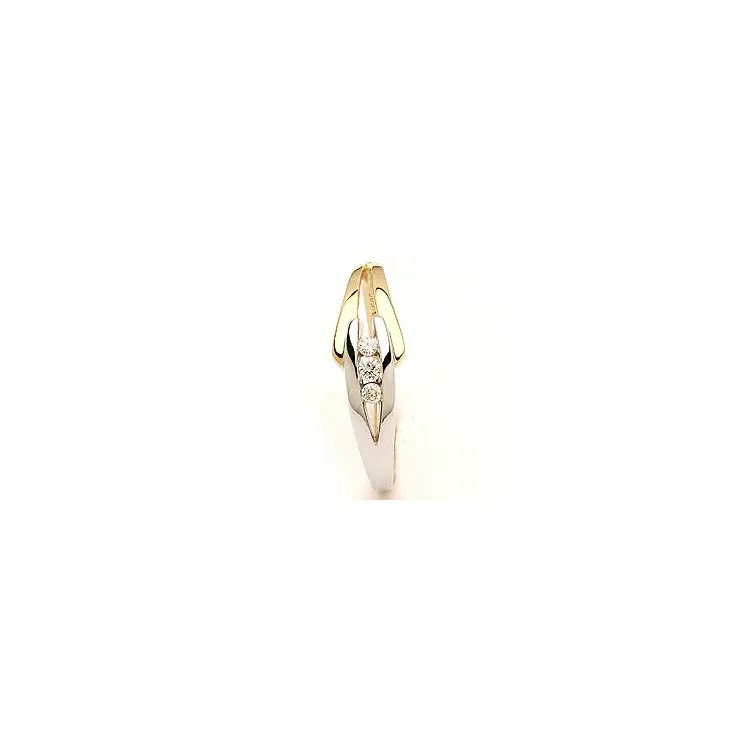 abstract diamant ring in 14 karaat goud-en witgoud 0,07 ct