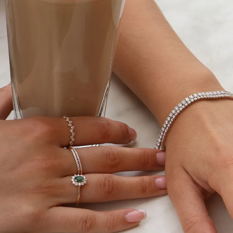 Smal diamant ring in 14 karaat goud 0,093 ct
