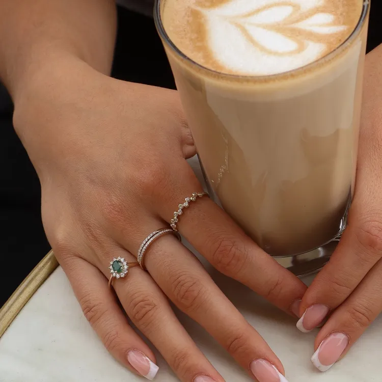 Smal diamant ring in 14 karaat goud 0,093 ct