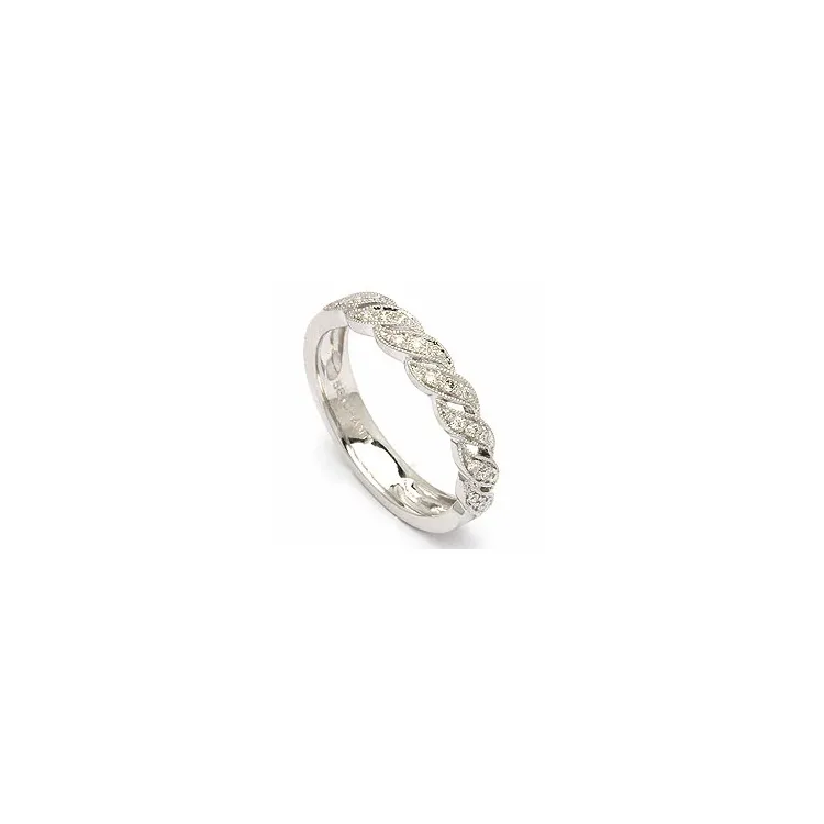 Diamant ring in 14 karaat witgoud 0,13 ct