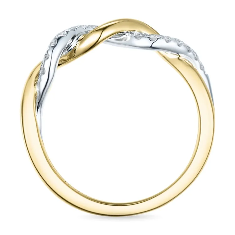 diamant ring in 14 karaat goud-en witgoud 0,13 ct