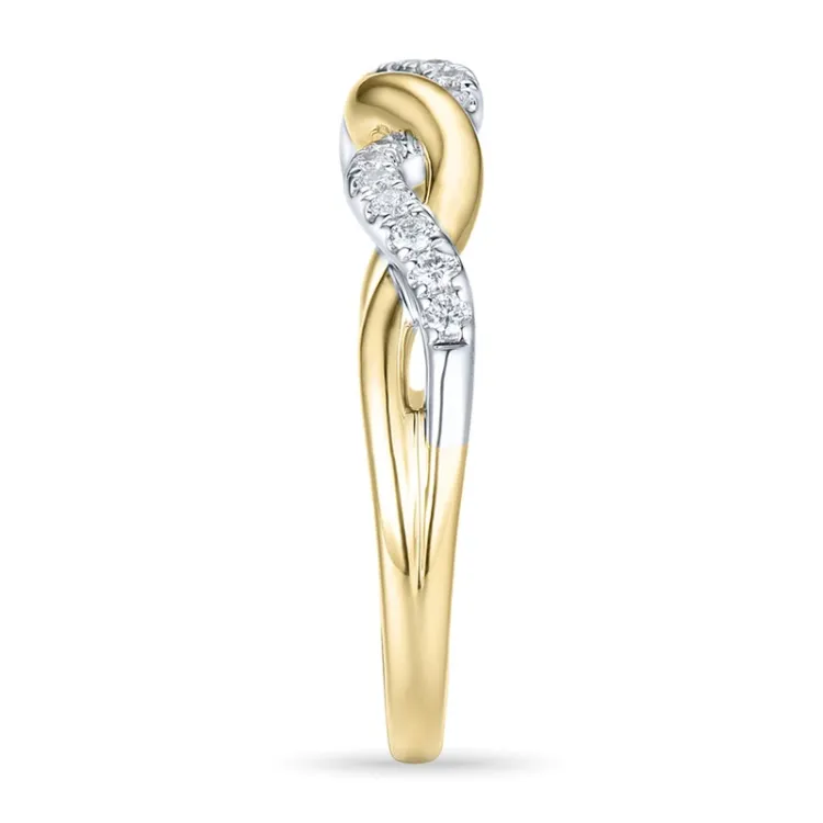 diamant ring in 14 karaat goud-en witgoud 0,13 ct