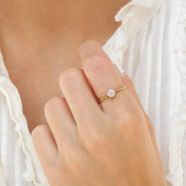 solitaire ring in 9 karaat goud - Gold Collection