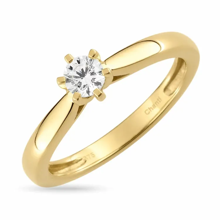 solitaire ring in 9 karaat goud - Gold Collection