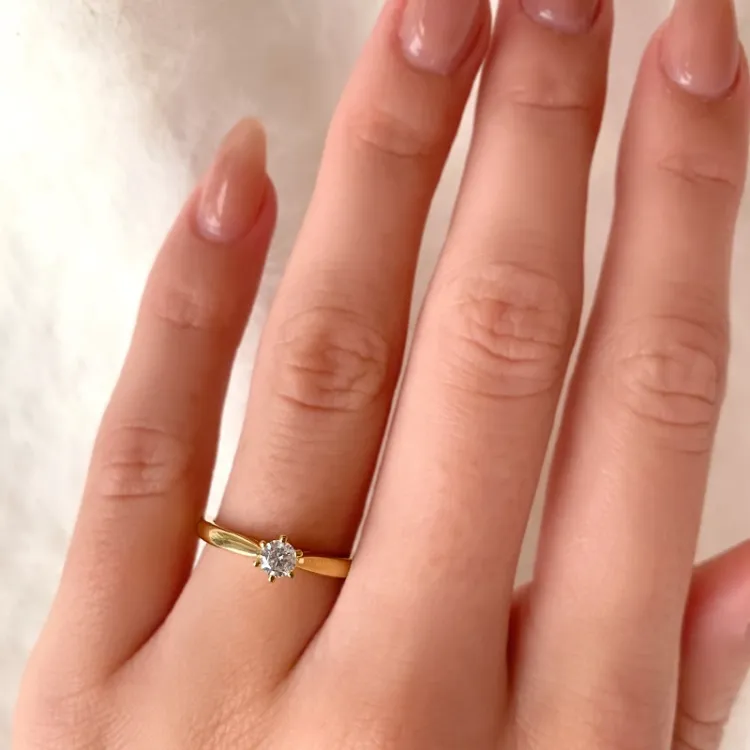 solitaire ring in 9 karaat goud - Gold Collection