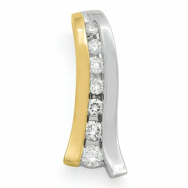 diamant hanger in 14 caraat goud-en witgoud 0,21 ct