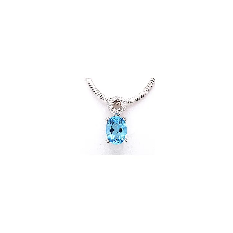 topaas diamanten hanger in 14 caraat witgoud 0,10 ct 1,70 ct