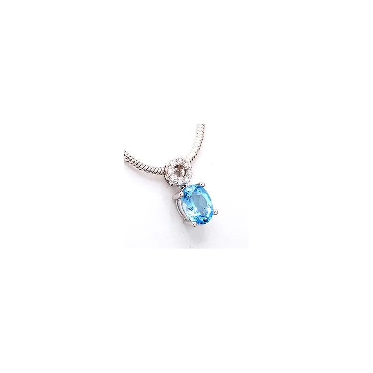 topaas diamanten hanger in 14 caraat witgoud 0,10 ct 1,70 ct