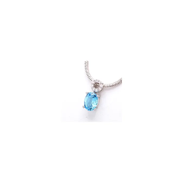 topaas diamanten hanger in 14 caraat witgoud 0,10 ct 1,70 ct