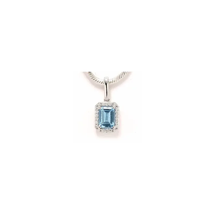 topaas hanger in 14 caraat witgoud 0,11 ct 1,20 ct