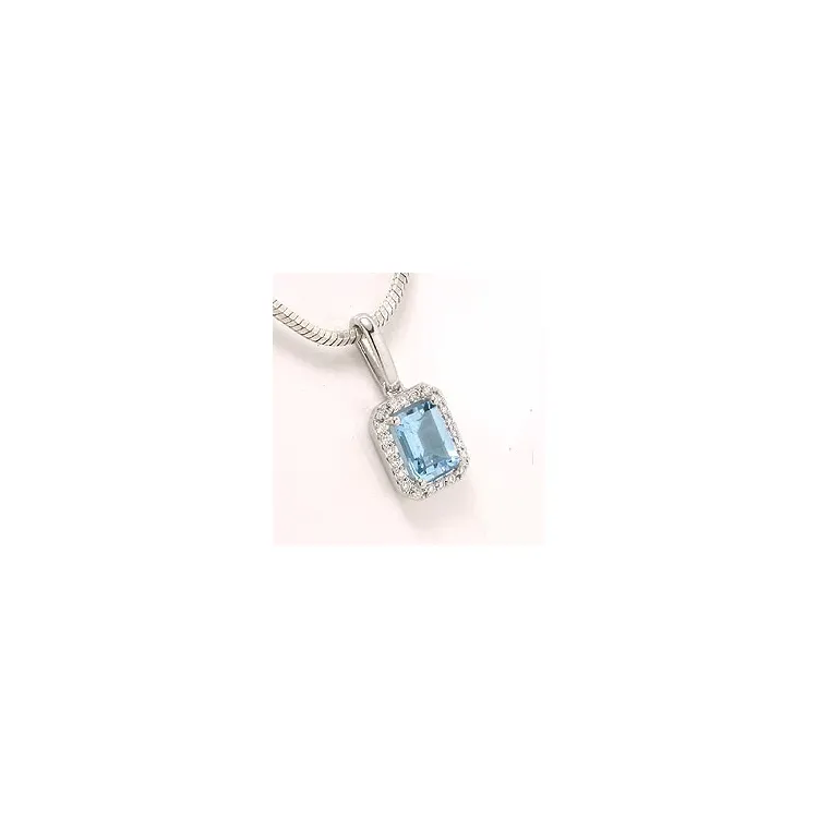 topaas hanger in 14 caraat witgoud 0,11 ct 1,20 ct