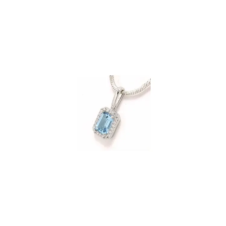 topaas hanger in 14 caraat witgoud 0,11 ct 1,20 ct