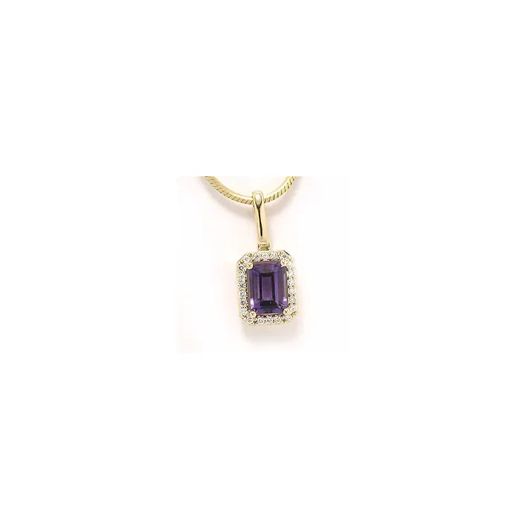 amethist hanger in 14 caraat goud 0,11 ct 1,00 ct