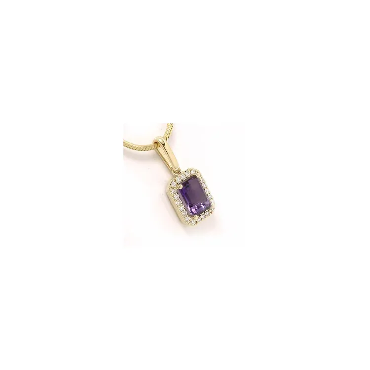 amethist hanger in 14 caraat goud 0,11 ct 1,00 ct