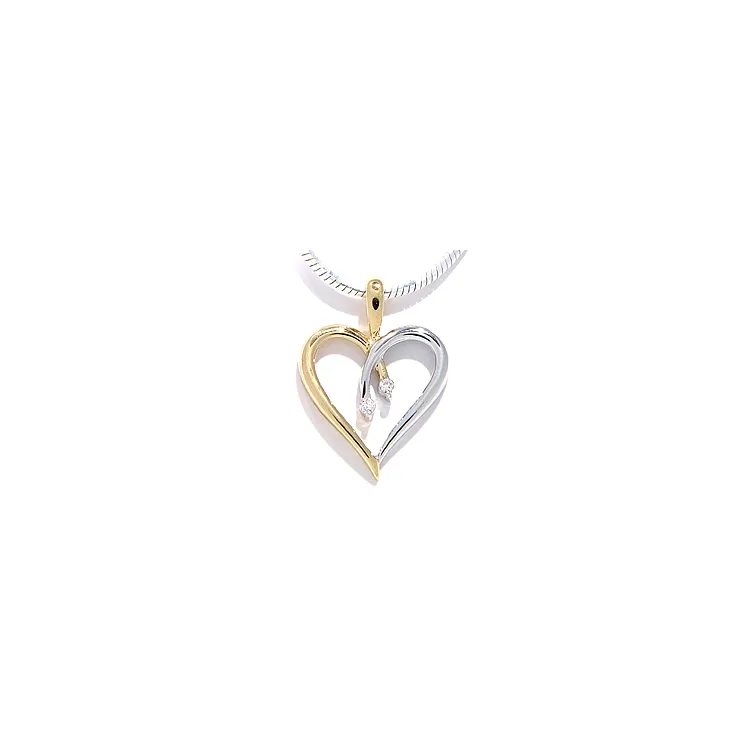 diamant hanger in 14 caraat goud-en witgoud 0,04 ct