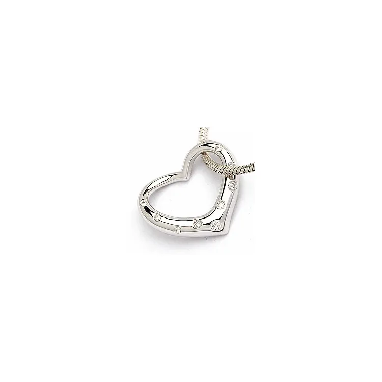 hart hanger in 14 caraat witgoud 0,12 ct