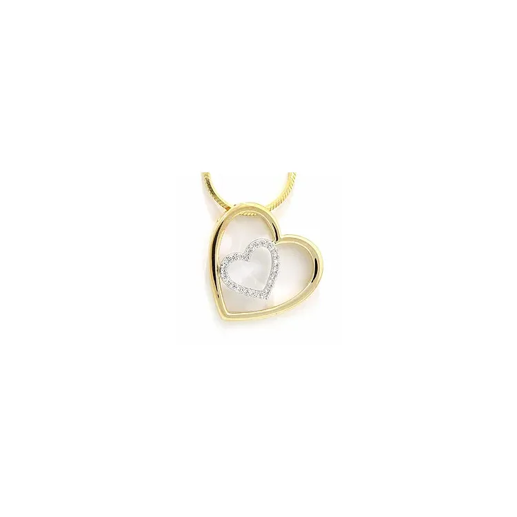 diamanten hanger in 14 caraat goud-en witgoud 0,12 ct
