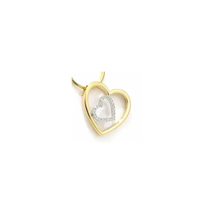 diamanten hanger in 14 caraat goud-en witgoud 0,12 ct