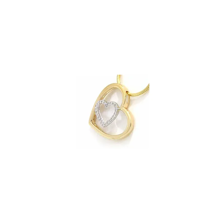 diamanten hanger in 14 caraat goud-en witgoud 0,12 ct