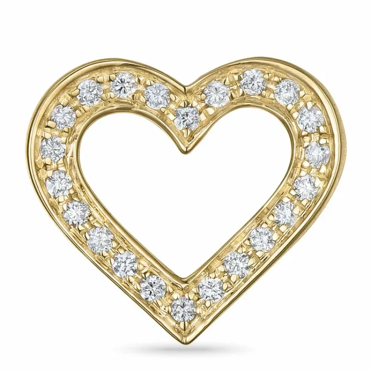 hart hanger in 14 caraat goud 0,15 ct