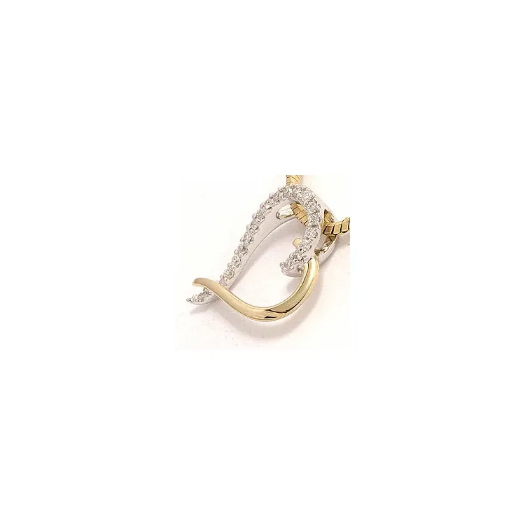hart diamant hanger in 14 caraat goud-en witgoud 0,07 ct