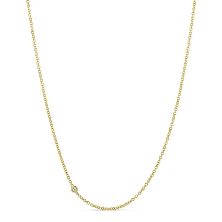 45 cm ketting met hanger in 14 karaat goud 0,046 ct