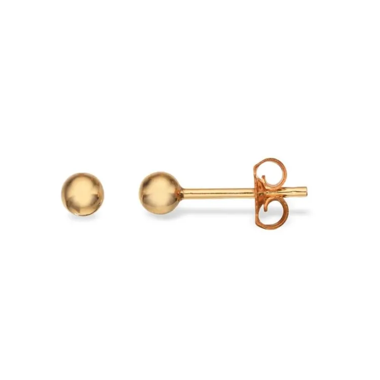 3 mm Scrouples oorbellen in 8 karaat goud