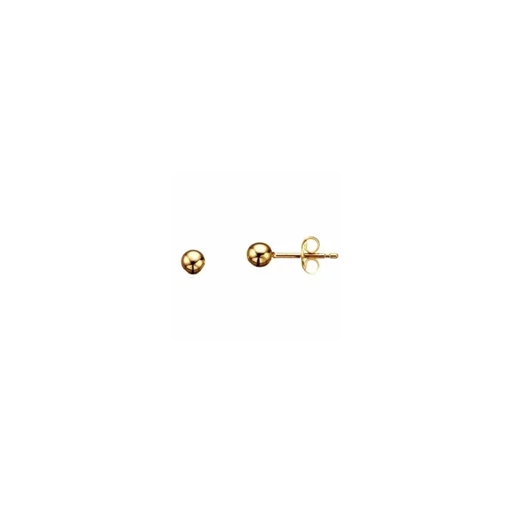 4 mm Scrouples bolletje oorbellen in verguld sterlingzilver