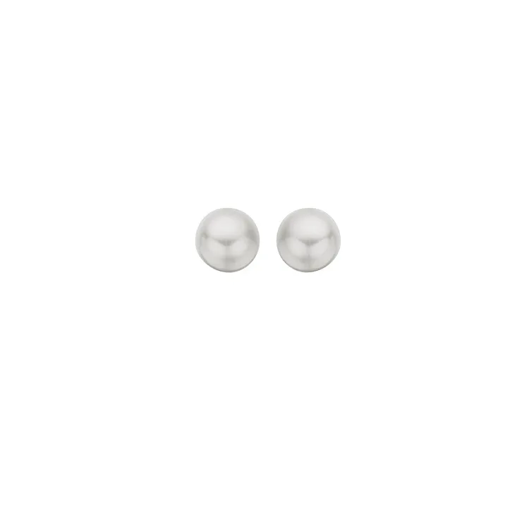 8 mm Scrouples rond parel oorbellen in zilver