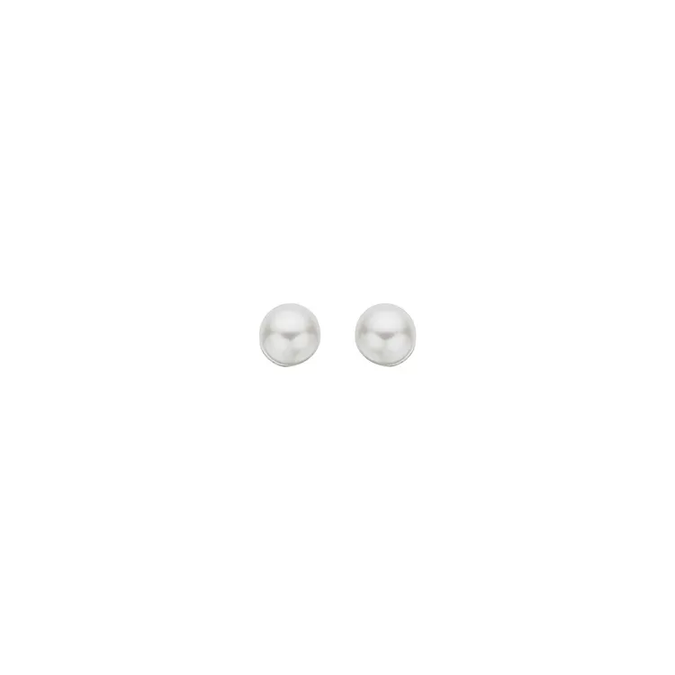 4 mm Scrouples rond parel oorbellen in zilver
