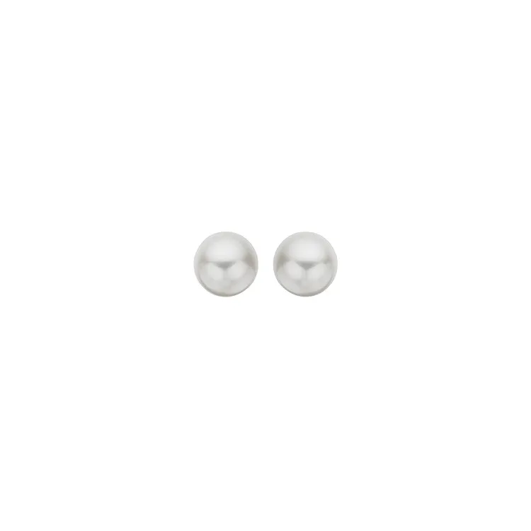 6 mm Scrouples rond parel oorbellen in zilver