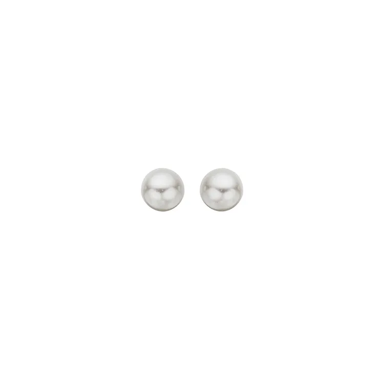 5 mm Scrouples parel oorbellen in zilver