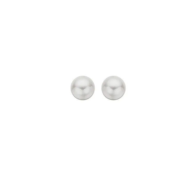 7 mm Scrouples rond parel oorbellen in zilver