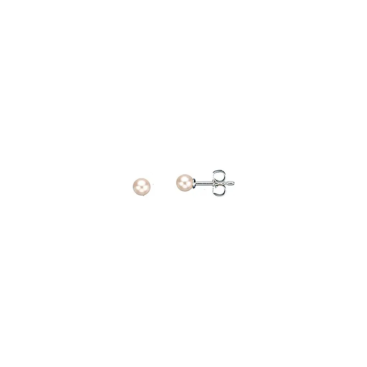 4 mm Scrouples parel oorbellen in zilver