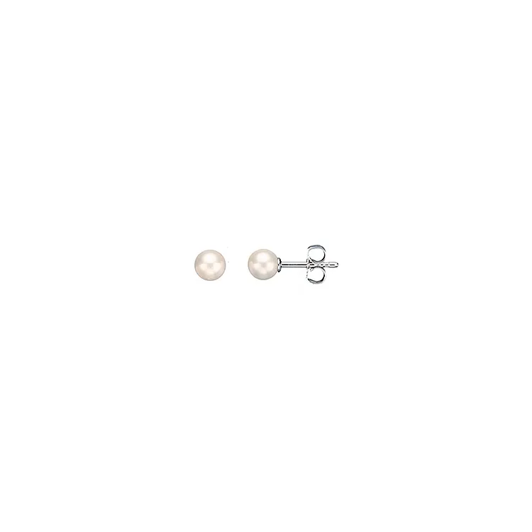 5 mm Scrouples rond parel oorbellen in zilver