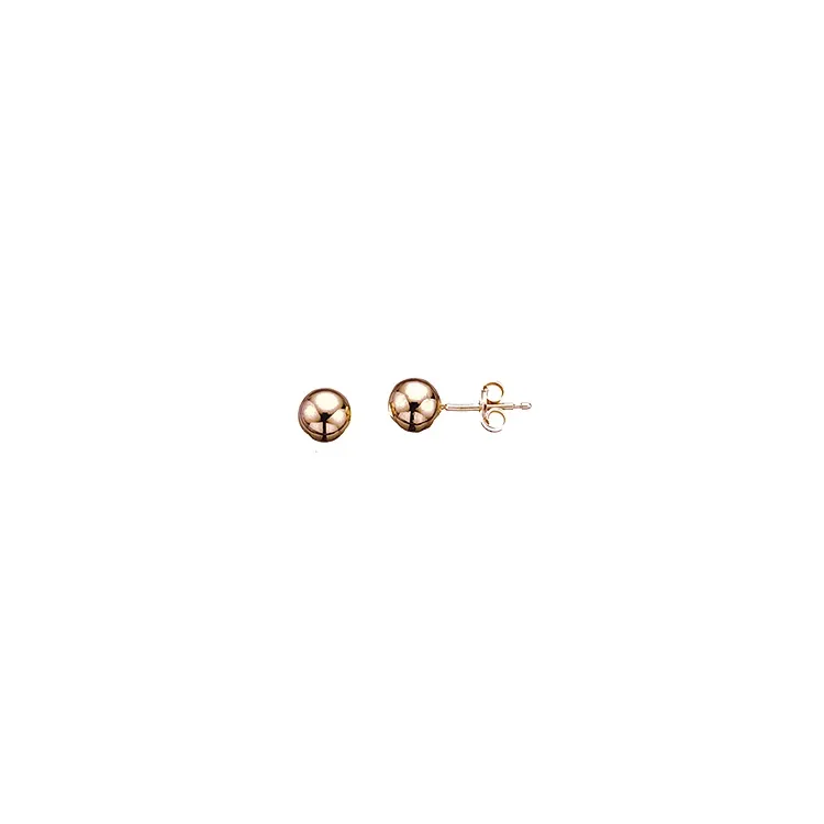 6 mm Scrouples bolletje oorbellen in zilver met een roze coating