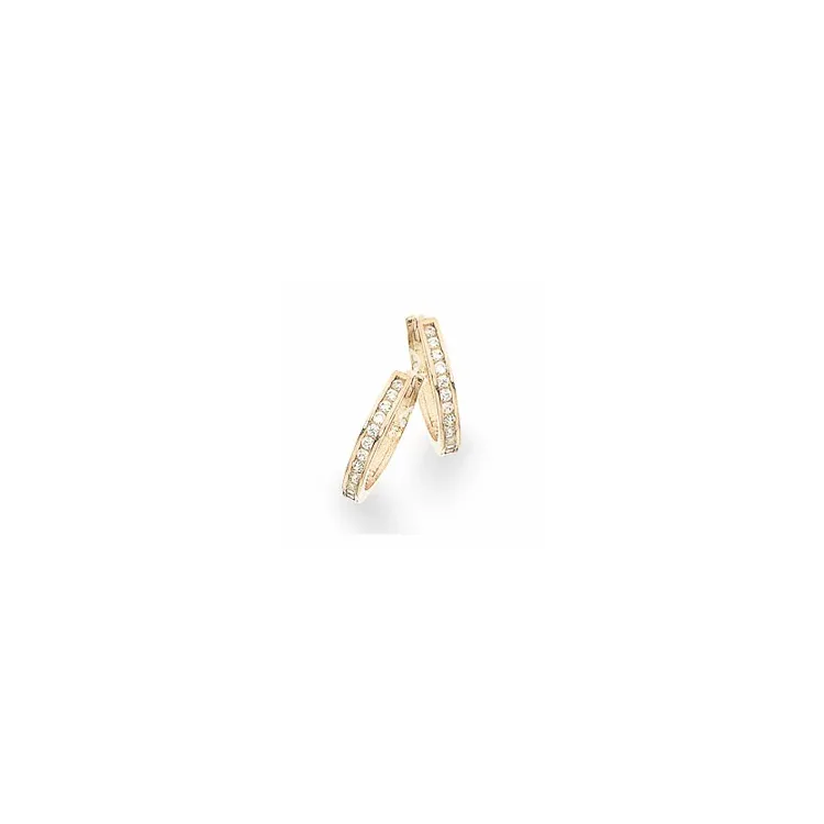 12,5 mm scrouples creool in verguld sterlingzilver witte zirkonen