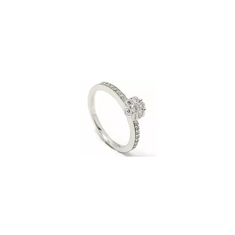 Briljant ring in 14 karaat witgoud 0,41 ct